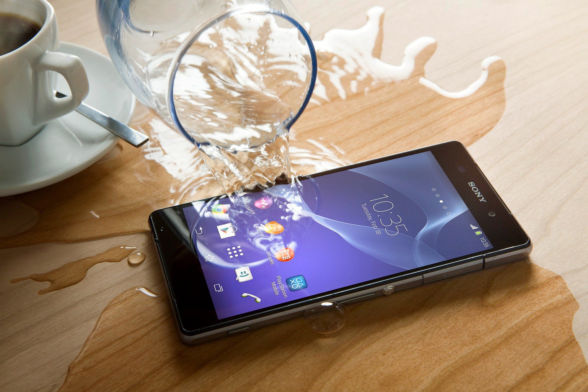 A water-damaged cell phone.