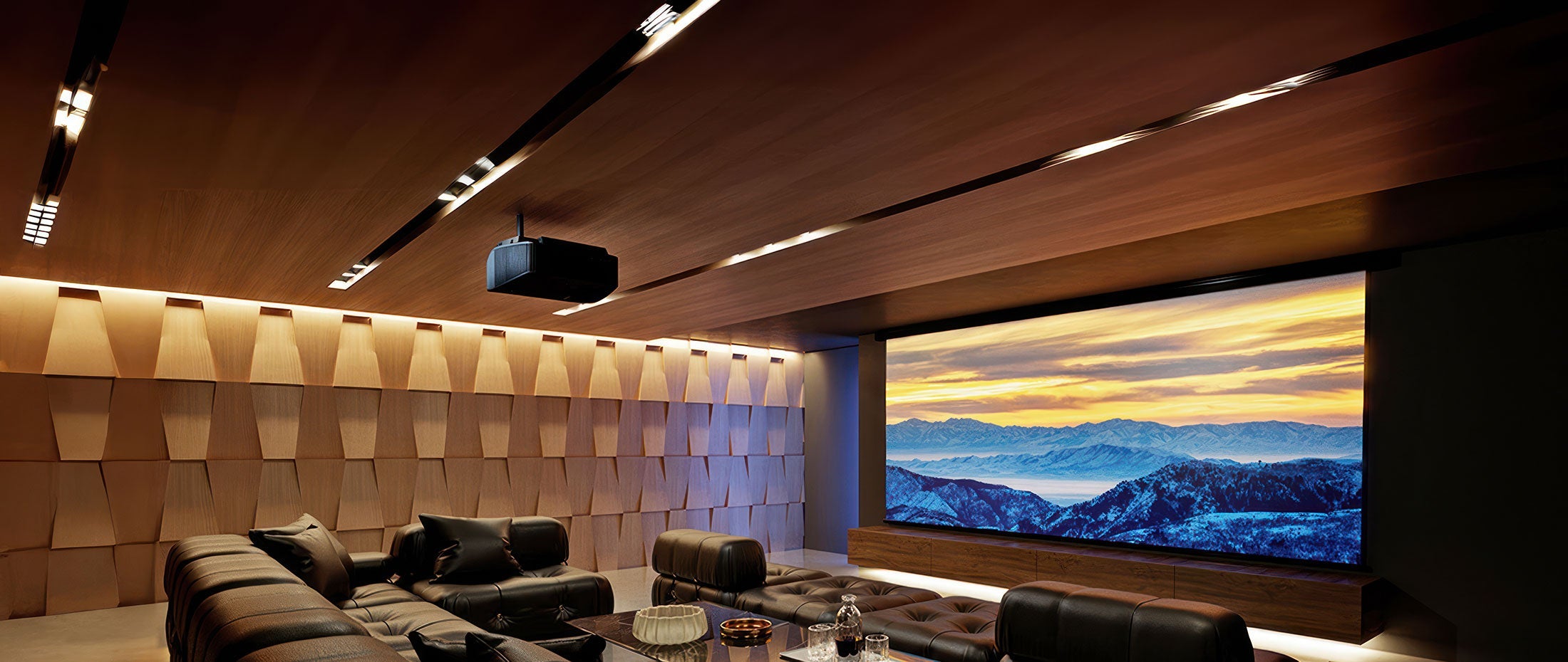 A residential home theater room.