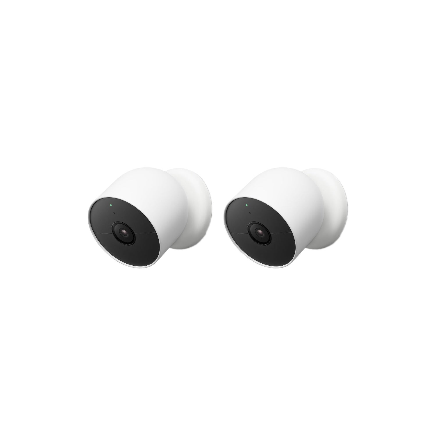 Google - Nest Cam 2 Pack Indoor/Outdoor Wire Free Security Cameras - Snow